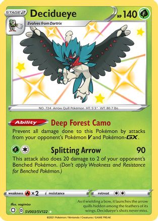 Shining Fates: Shiny Vault Decidueye #SV003