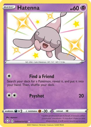 Shining Fates: Shiny Vault Hatenna #SV054