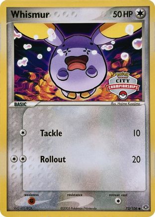 League & Championship Cards Whismur - 73/106 (City Championships) #073