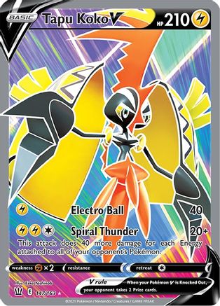 SWSH05: Battle Styles Tapu Koko V (Full Art) #147