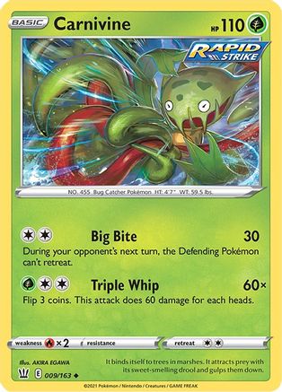 SWSH05: Battle Styles Carnivine #009