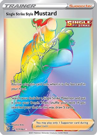Single Strike Style Mustard 177/163 Battle Styles Pokemon Secret Rare 