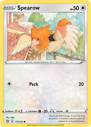 SWSH05: Battle Styles Spearow #111