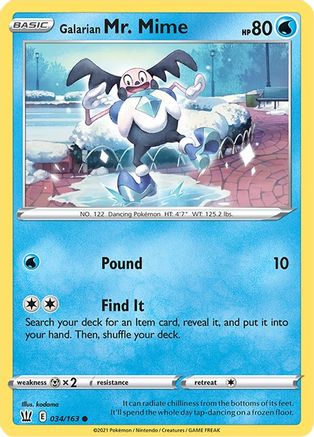 SWSH05: Battle Styles Galarian Mr. Mime #034