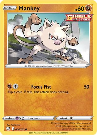 SWSH05: Battle Styles Mankey #066