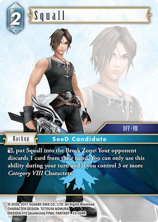 Squall Opus Xiii Crystal Radiance Final Fantasy Tcg