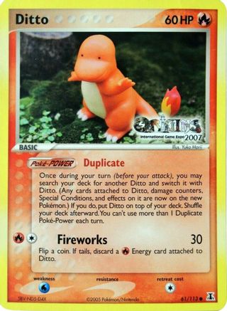 Ditto - 61/113 (Origins International Game Expo 2007) 61 Nintendo Black Star Promos Pokémon card