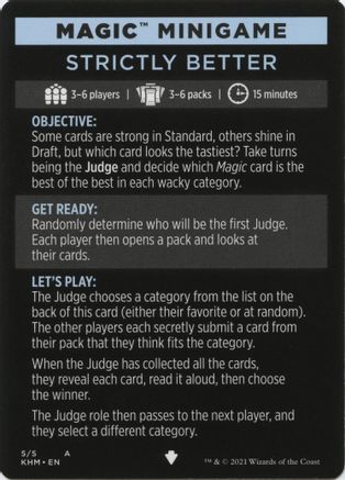 Magic Minigame: Strictly Better