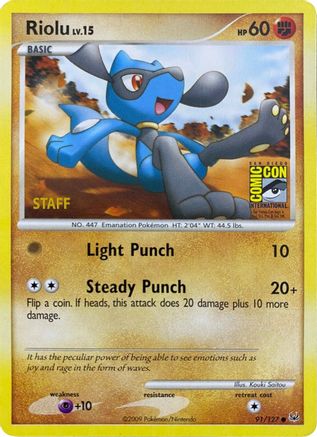 Miscellaneous Cards & Products Riolu - 91/127 (SDCC 2009) [Staff] #091