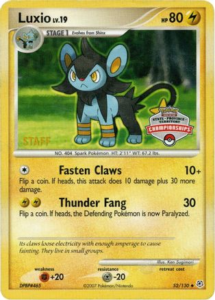 League & Championship Cards Luxio - 52/130 (State Championships) [Staff] #052