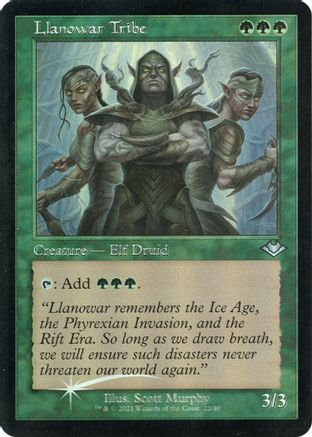 Llanowar Tribe (Retro Frame) (Foil Etched)