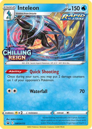 SWSH: Sword & Shield Promo Cards Inteleon - SWSH113 (Prerelease) #SWSH113