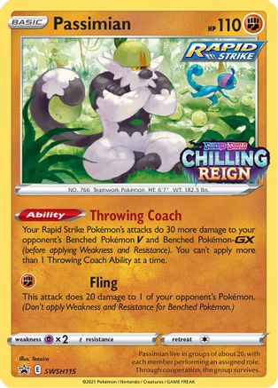 SWSH: Sword & Shield Promo Cards Passimian - SWSH115 (Prerelease) #SWSH115