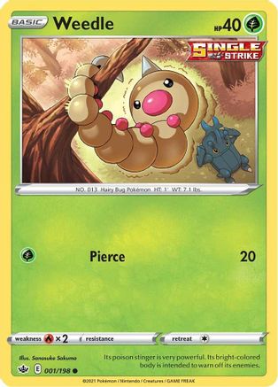 SWSH06: Chilling Reign Weedle #001