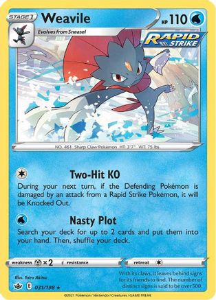 SWSH06: Chilling Reign Weavile #031