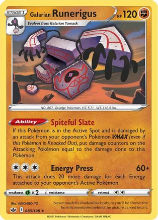 SWSH06: Chilling Reign Galarian Runerigus #083