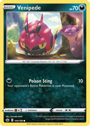 SWSH06: Chilling Reign Venipede #105