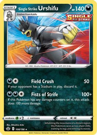 SWSH06: Chilling Reign Single Strike Urshifu #108