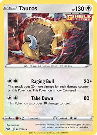 SWSH06: Chilling Reign Tauros #115