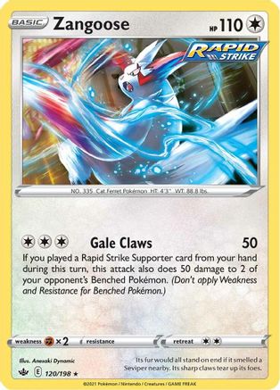 SWSH06: Chilling Reign Zangoose #120