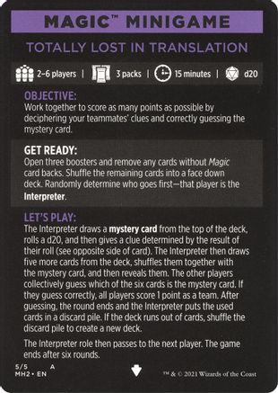 Magic Minigame: Totally Lost in Translation