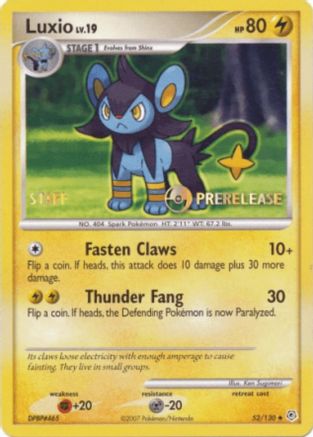 Luxio - 52/130 (Prerelease) [Staff] 52 Nintendo Black Star Promos Pokémon card
