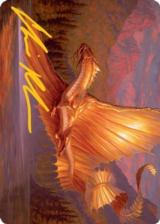 Adult Gold Dragon Art Card (Gold-Stamped Signature)