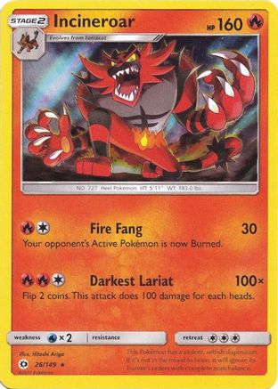 Miscellaneous Cards & Products Incineroar - 26/149 (Water Web Holo) #026