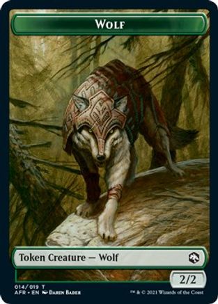 Wolf // Faerie Dragon Double-Sided Token