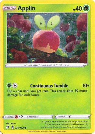 Blister Exclusives Applin - 020/192 (Cosmos Holo) #020