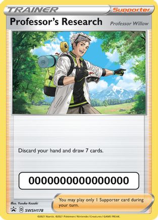 Code Only Pokemon SWSH178 Professor Willow Special Research Promo Card
