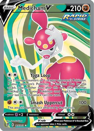SWSH07: Evolving Skies Medicham V (Full Art) #185