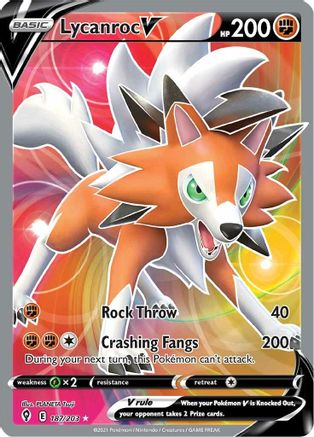 SWSH07: Evolving Skies Lycanroc V (Full Art) #187