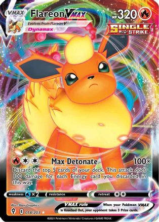 SWSH07: Evolving Skies Flareon VMAX #018