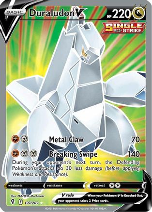 SWSH07: Evolving Skies Duraludon V (Full Art) #197