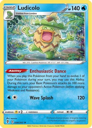 SWSH07: Evolving Skies Ludicolo #034