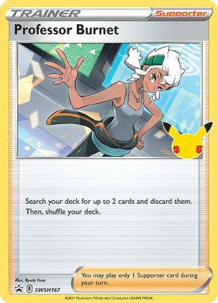SWSH: Sword & Shield Promo Cards Professor Burnet - SWSH167 (25th Anniversary Stamp) #SWSH167