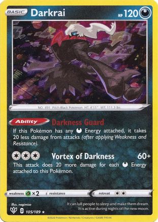 Miscellaneous Cards & Products Darkrai - 105/189 (Cosmos Holo) #105