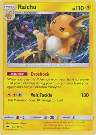 Blister Exclusives Raichu - 41/147 (Cosmos Holo) #041