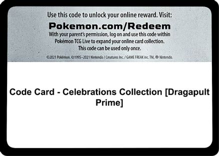 Code Card - Celebrations Collection [Dragapult Prime]  Celebrations Pokémon card