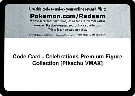 Code Card - Celebrations Premium Figure Collection [Pikachu VMAX]  Celebrations Pokémon card