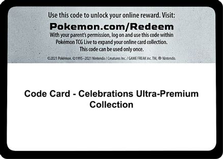 Code Card - Celebrations Ultra-Premium Collection  Celebrations Pokémon card