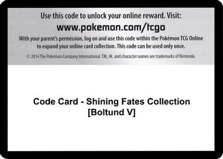 Code Card - Shining Fates Collection [Boltund V]  Shining Fates Pokémon card