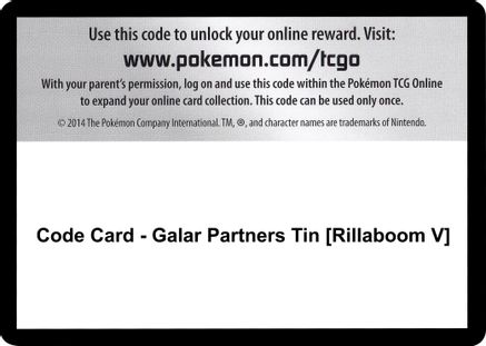 Galar Partner Tin Rillaboom V Booster pack for sale online Pokémon TCG 