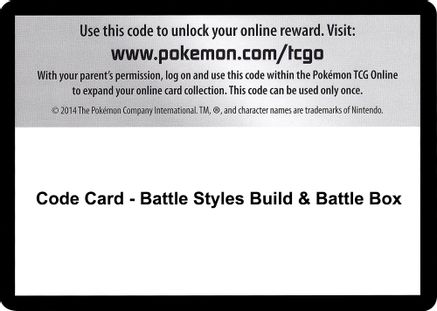 Code Card - Battle Styles Build & Battle Box  Battle Styles Pokémon card