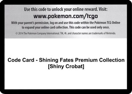 Code Card - Shining Fates Premium Collection [Shiny Crobat]  Shining Fates Pokémon card