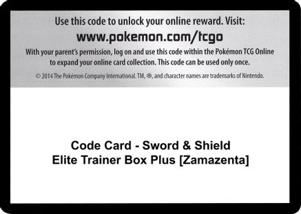 Code Card - Sword & Shield Elite Trainer Box Plus [Zamazenta]  Vivid Voltage Pokémon card