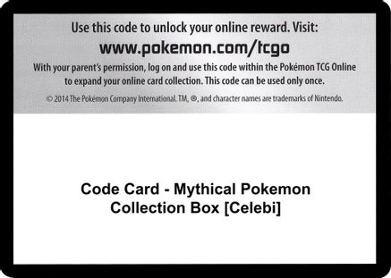 Code Card - Mythical Pokemon Collection Box [Celebi]  Generations Pokémon card