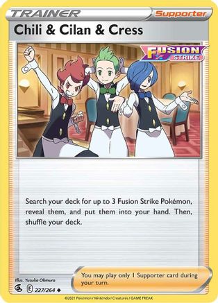SWSH08: Fusion Strike Chili & Cilan & Cress #227
