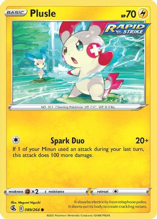 Plusle Swsh08 Fusion Strike Pokemon